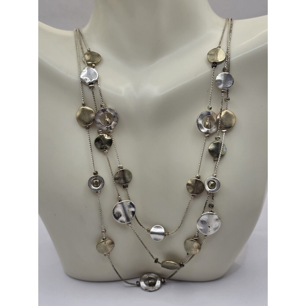 Goldtone/Silvertone Round Bead on Delicate Chain Necklace 18" + 2"